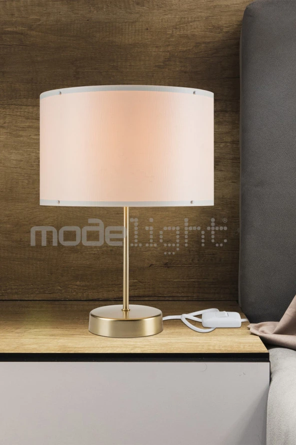 Modelight Arel Abajur Gold Ayak Krem Şapka Salon-oturma Odası-çocuk Odası-yatak Odası-yemek Odası-antre ürün görseli 1