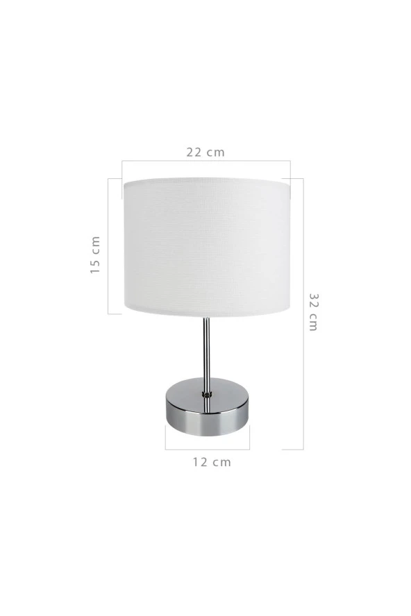 Modelight Flora Krom Abajur - Beyaz Finlin Şapka - Resim 2