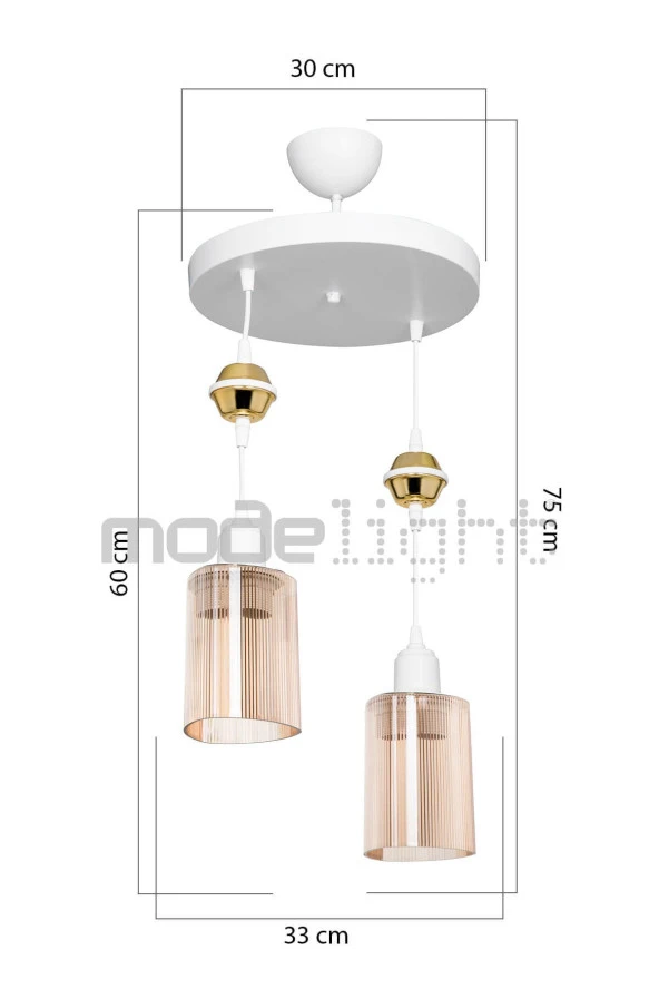 Modelight Akses 2li Bal Camlı Beyaz Avize Salon-oturma Odası-çocuk Odası-yatak Odası-yemek Odası-antre-mutfak ürün görseli 1