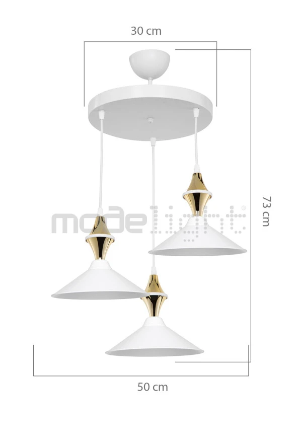 Modelight Akses Karo / Krom 3lü Maya Sarkıt - Resim 2