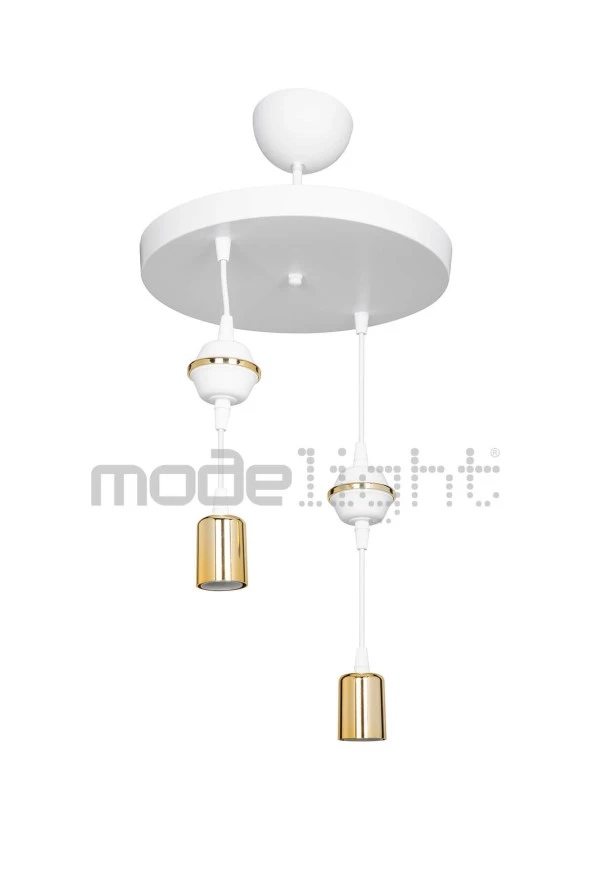 Modelight Akses 2li Beyaz Gold Dekoratif Avize Salon-oturma-çocuk-yatak Odası-yemek Odası-antre-mutfak ürün görseli 1