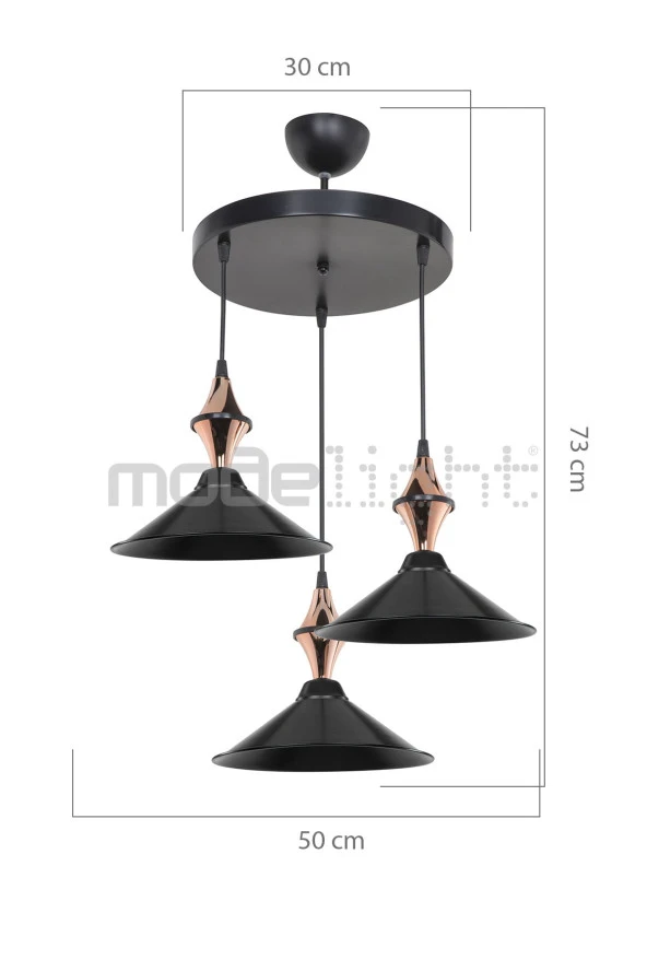 Modelight Akses Karo / Krom 3lü Maya Sarkıt - Resim 2