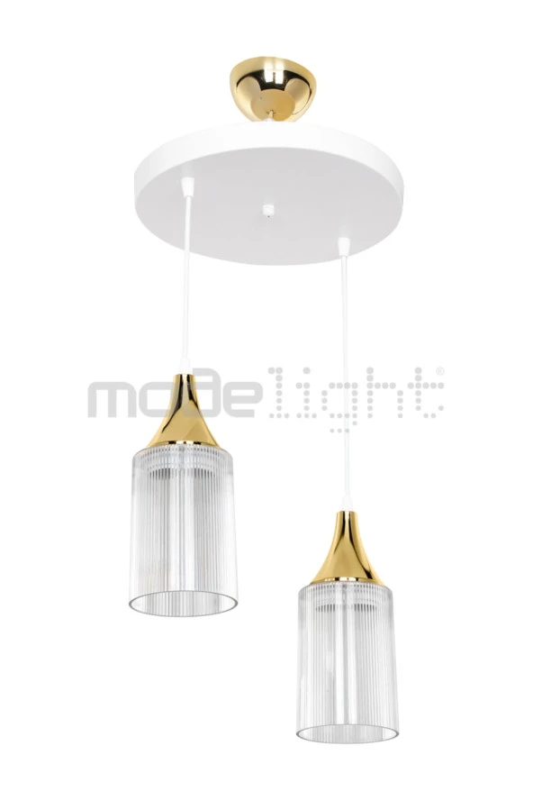 Modelight Aksel 2li Dekoratif Duylu Sarkıt Gold - Resim 4