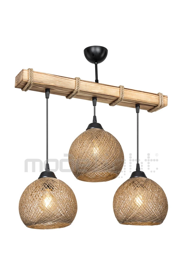 Modelight Aspen 3lü Koyu Kasa Kahve Şapka Salon-oturma Odası-çocuk Odası-yatak Odası-yemek Odası-antre-mutfak ürün görseli 1