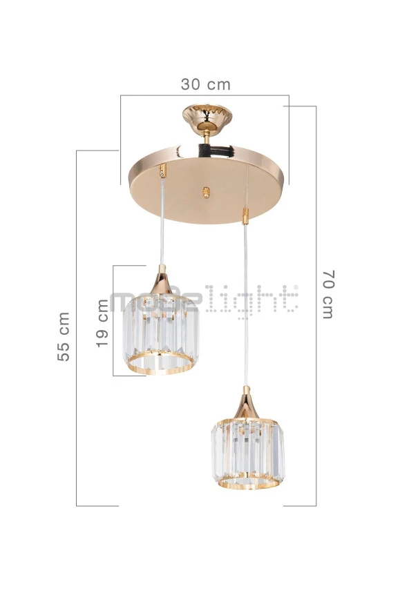 Modelight Aytaç Avize Ikili Gold - Resim 4