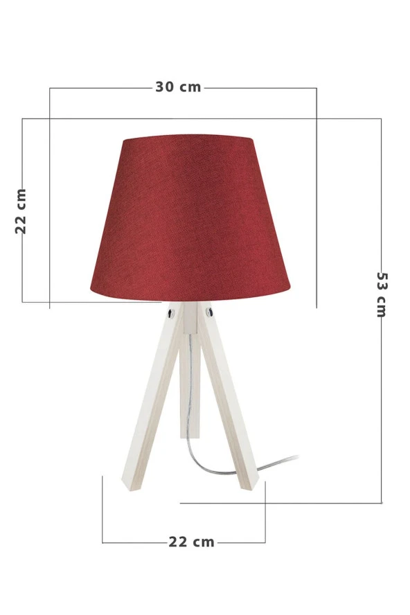 Modelight Deko Abajur Krem Ayak / Bordo Şapka - Resim 4