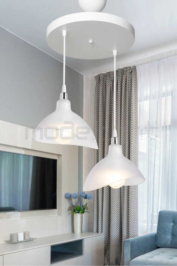 Modelight ESTA 2Lİ AVİZE ŞEFFAF SALON-OTURMA ODASI-ÇOCUK ODASI-YEMEK-YATAK ODASI--ANTRE-MUTFAK ürün görseli 1