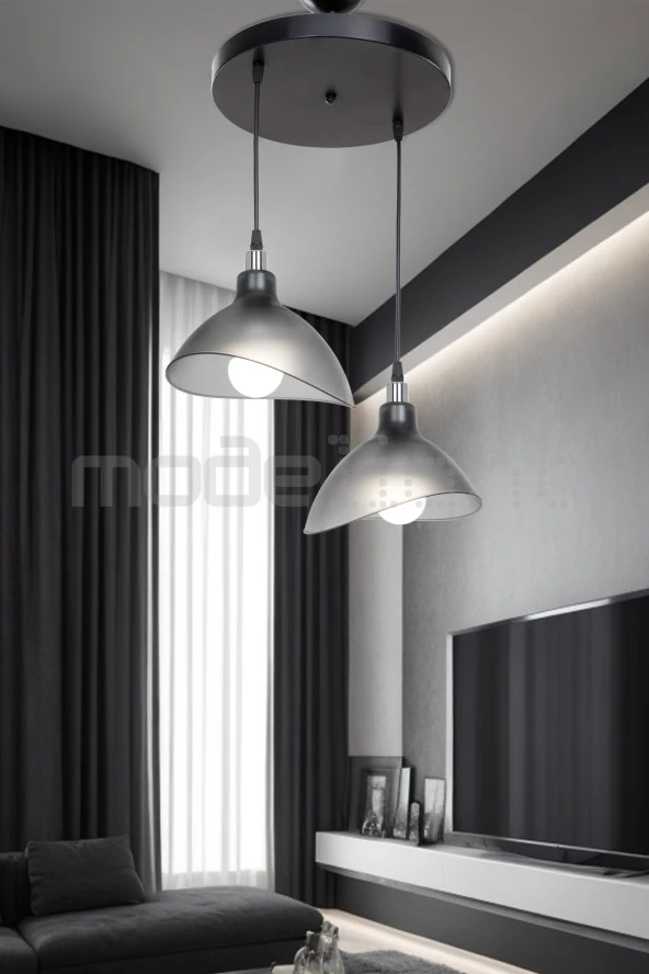 Modelight ESTA 2Lİ AVİZE FÜME SALON-OTURMA ODASI-ÇOCUK ODASI-YEMEK-YATAK ODASI--ANTRE-MUTFAK ürün görseli 1