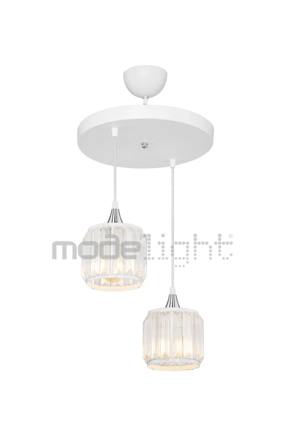 Modelight Haliç 2li Çember Sarkıt Beyaz / Krom ürün görseli 1