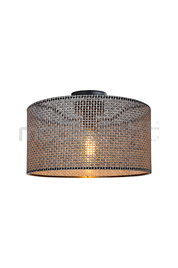 Modelight GOZA 38 CM SİLİNDİR PLAFONYER AVİZE SİYAH ARTI DESEN SALON-ÇOCUK-YEMEK-YATAK ODASI-ANTRE-MUTFAK ürün görseli 1