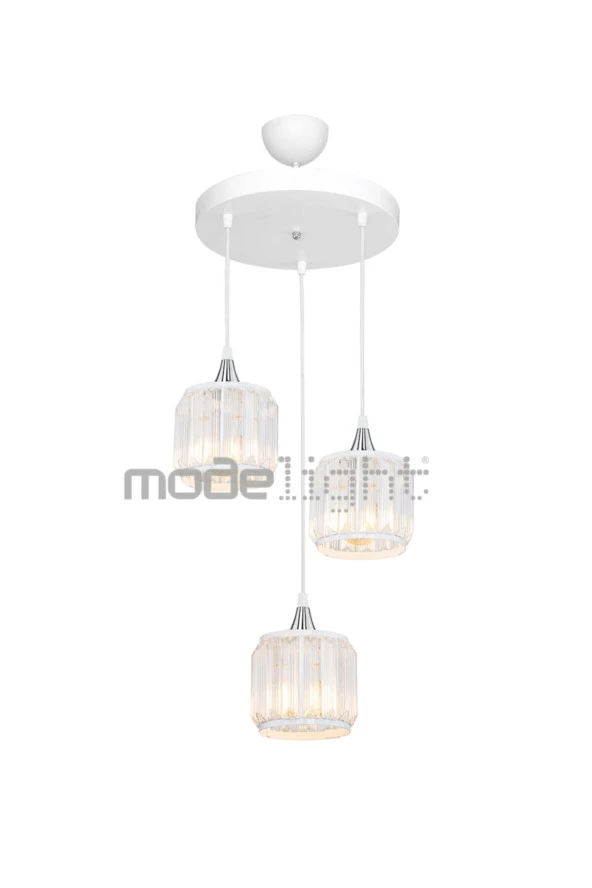 Modelight Haliç 3lü Çember Avize Beyaz / Krom ürün görseli 1