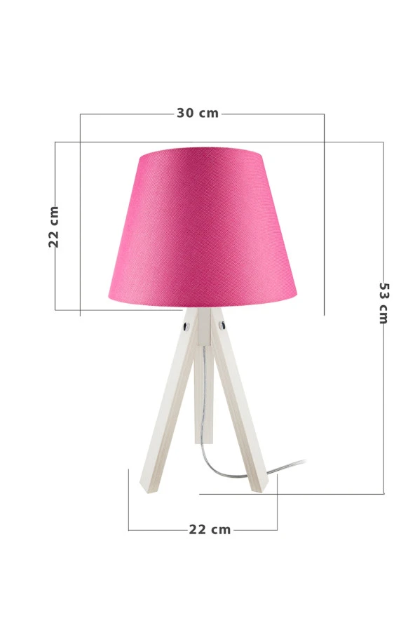 Modelight Krem Ayak Pembe Şapka Deko Abajur - Resim 3