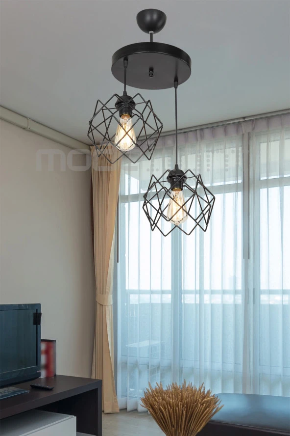 Modelight Koza 2li Çember Sarkıt Salon-oturma Odası-çocuk Odası-yatak Odası-yemek Odası-antre-mutfak ürün görseli 1