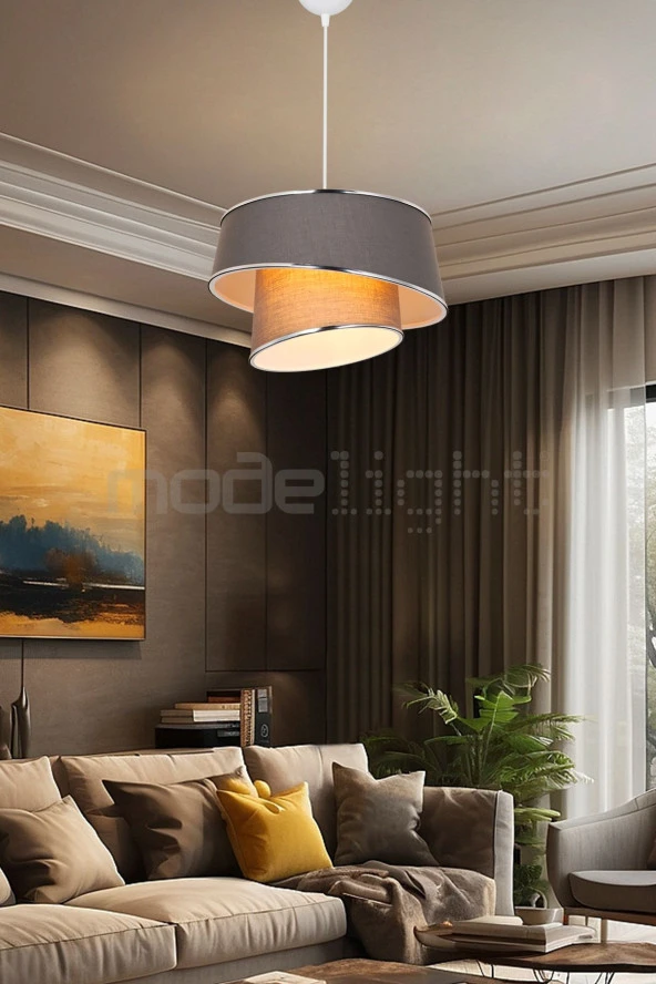 Modelight LİMA SARKIT KOYU GRİ-KROM EKAMELİ SALON-OTURMA-ÇOCUK-YEMEK-YATAK ODASI--ANTRE-MUTFAK ürün görseli 1