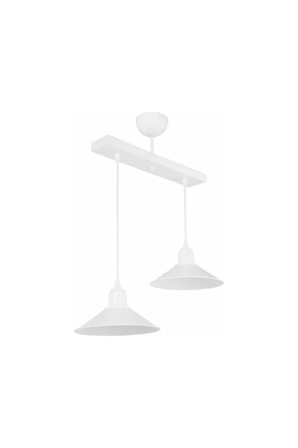 Modelight Maya 2li Sıralı Beyaz Salon- Oturma Odası - Çocuk Odası -mutfak - Yemek Odası Avize ürün görseli 1