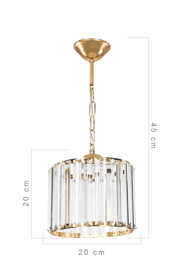 Modelight Lavinya Kristal Tekli Avize Gold - Resim 3