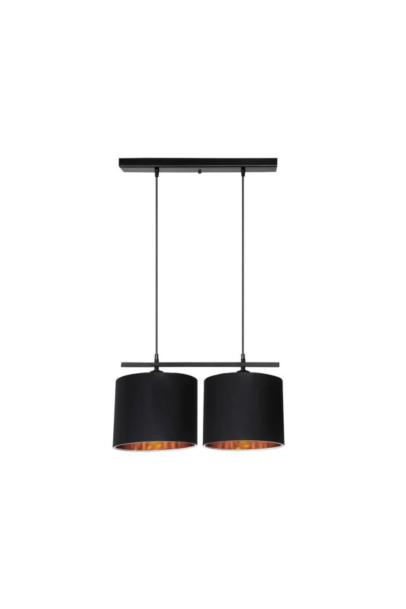 Modelight Medusa Siyah Gold 2li Sıralı Avize - Resim 2