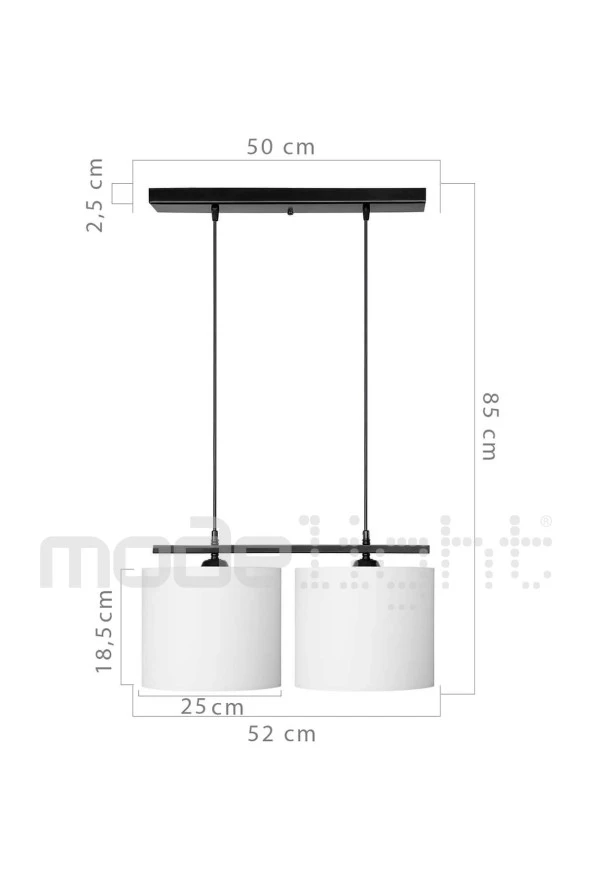 Modelight Medusa Beyaz 2li Sıralı Avize - Resim 3