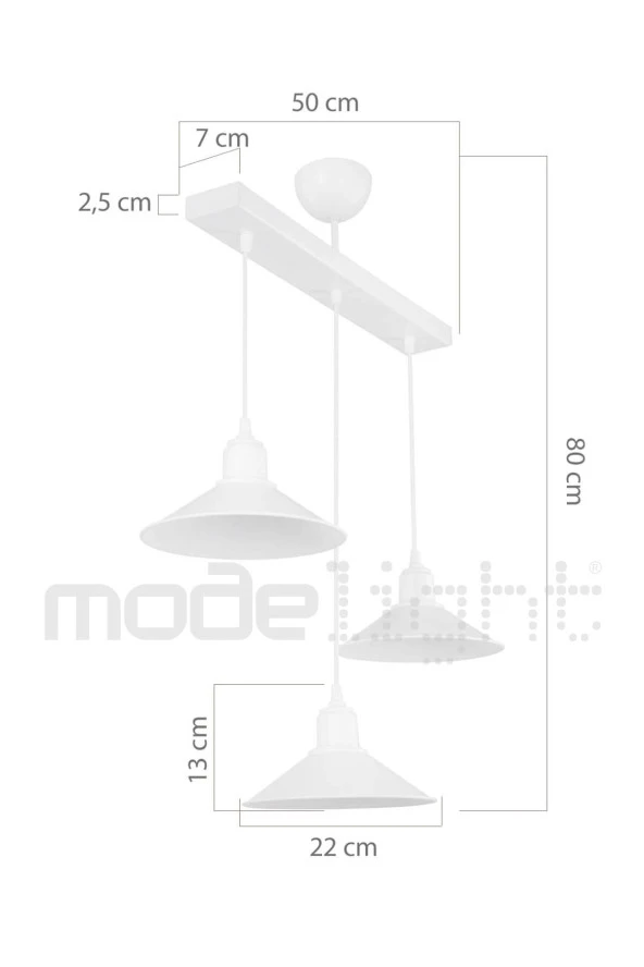 Modelight Maya 3lü Sıralı Sarkıt Beyaz - Resim 2