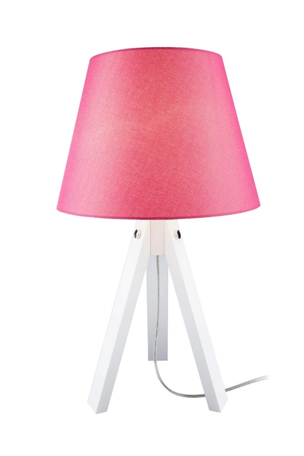 Modelight Pembe Abajur Beyaz Ayak - Resim 2