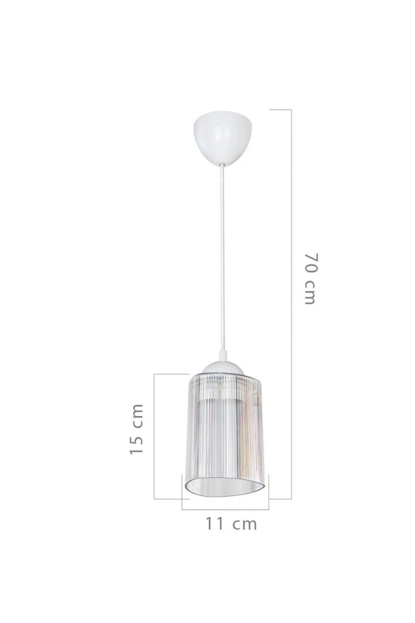 Modelight Optik Üçgen Şeffaf Sarkıt - Resim 4