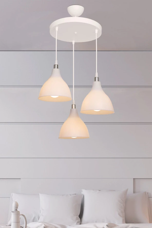 Modelight RONDA 3LÜ ÇEMBER AVİZE OPAL SALON-OTURMA ODASI-ÇOCUK ODASI-YATAK ODASI-YEMEK ODASI-ANTRE-MUTFAK ürün görseli 1
