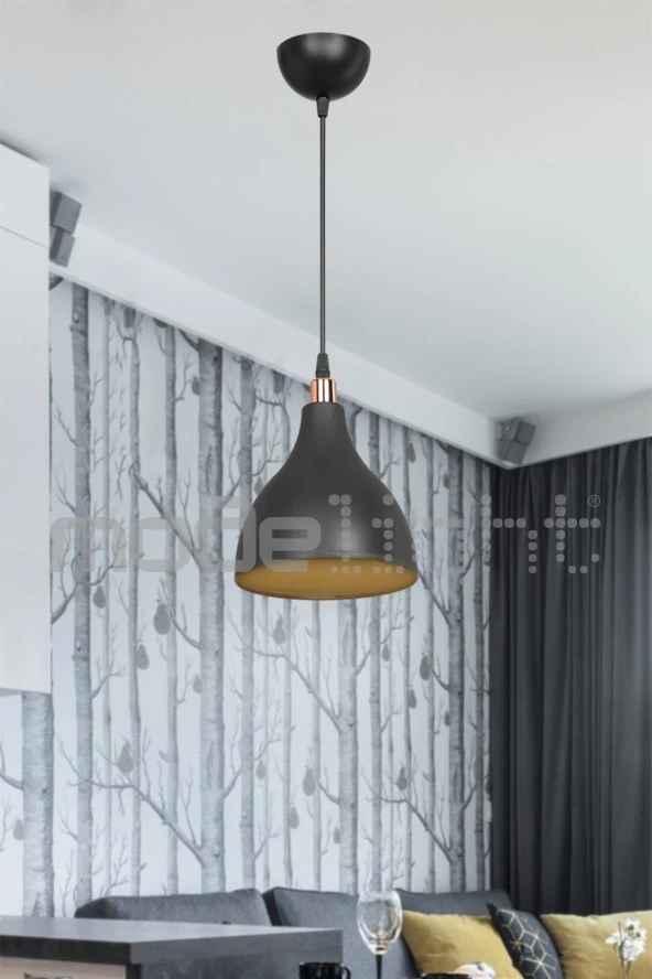 Modelight Ronda Tekli Sarkıt Siyah / Salon - Oturma Odası - Çocuk Odası - Yemek Odası - Mutfak - Antre - Hol ürün görseli 1