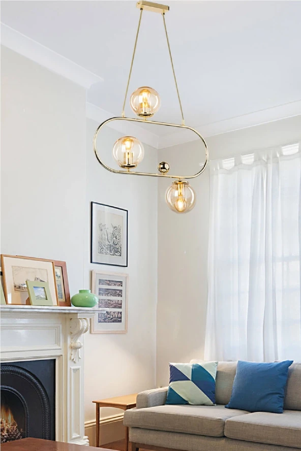 Modelight Tabal 3’Lü Avize Gold - Resim 3