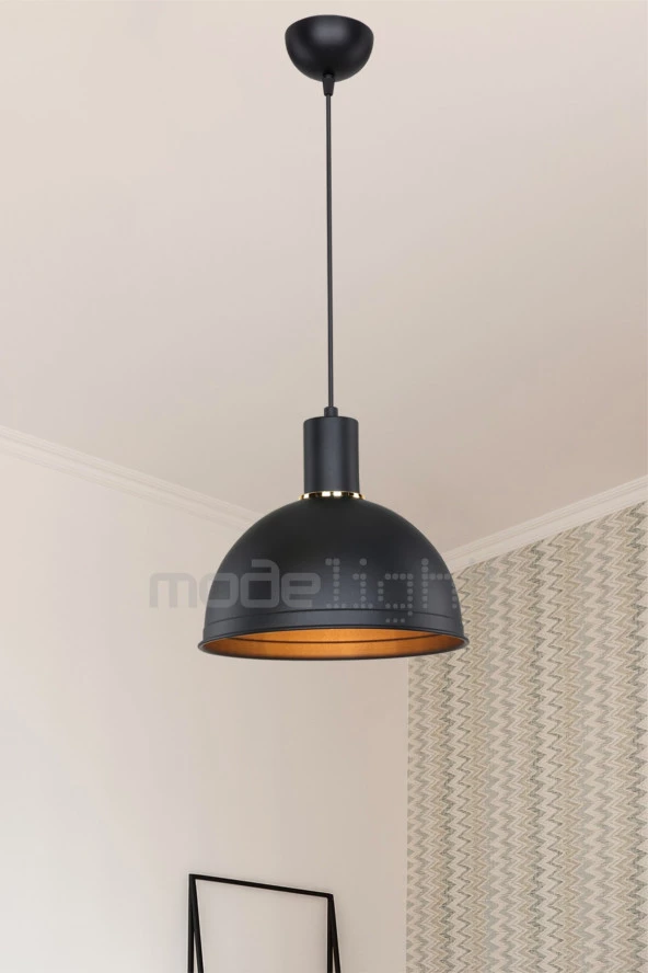 Modelight Tana Tekli Sarkıt Siyah - Resim 3