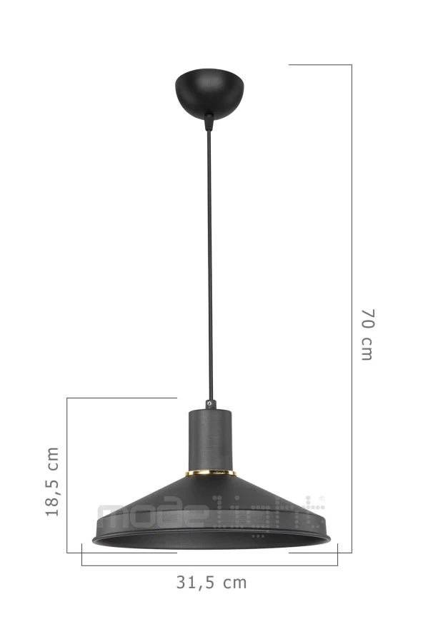 Modelight Taso Tekli Sarkıt Siyah - Resim 4