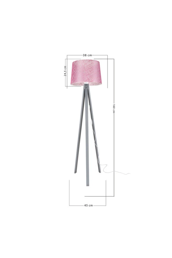 Modelight Deko Lambader Gri Ayak / File Pembe Şapka - Resim 4