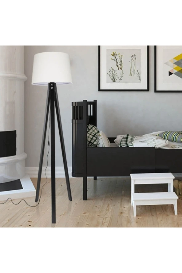Modelight Deko Lambader Siyah Ayak / Krem Şapka - Resim 3