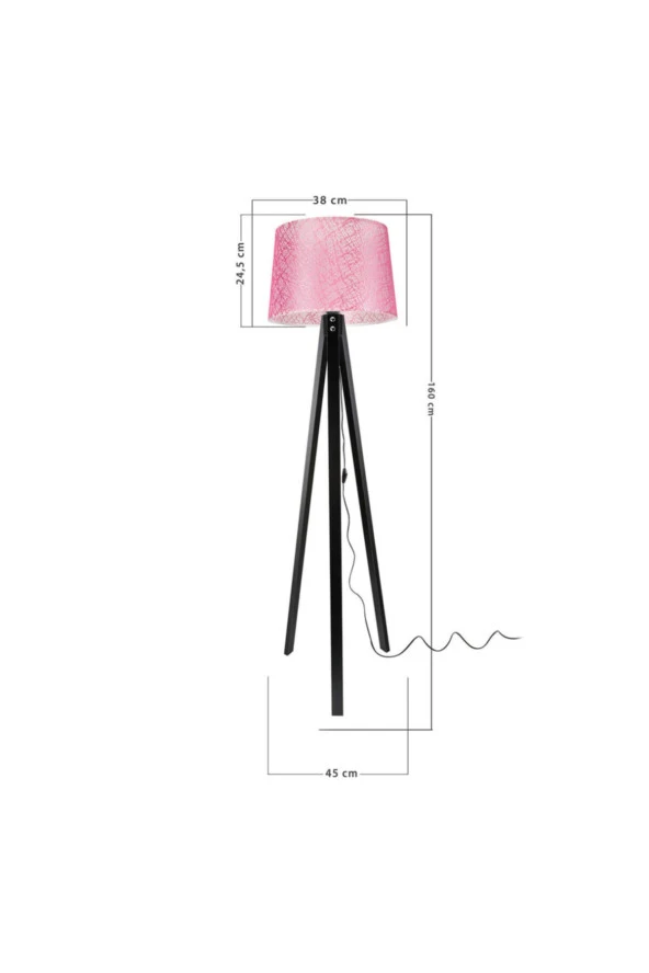 Modelight Deko Lambader Siyah Ayak / File Pembe Şapka - Resim 3