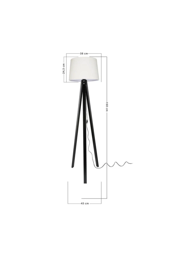 Modelight Deko Lambader Siyah Ayak / Krem Şapka - Resim 4