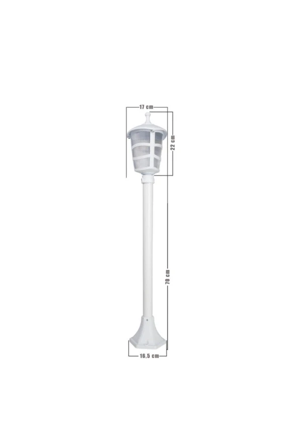 Modelight Optik Üçgen Çim Direği Beyaz Mdl.3128 - Resim 2