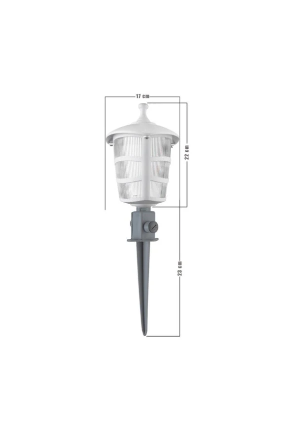 Modelight Optik Çime Saplama Üçgen Beyaz - Resim 2