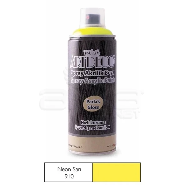 Artdeco Akrilik Sprey Boya 400ml 910 Neon Sarı ürün görseli 1
