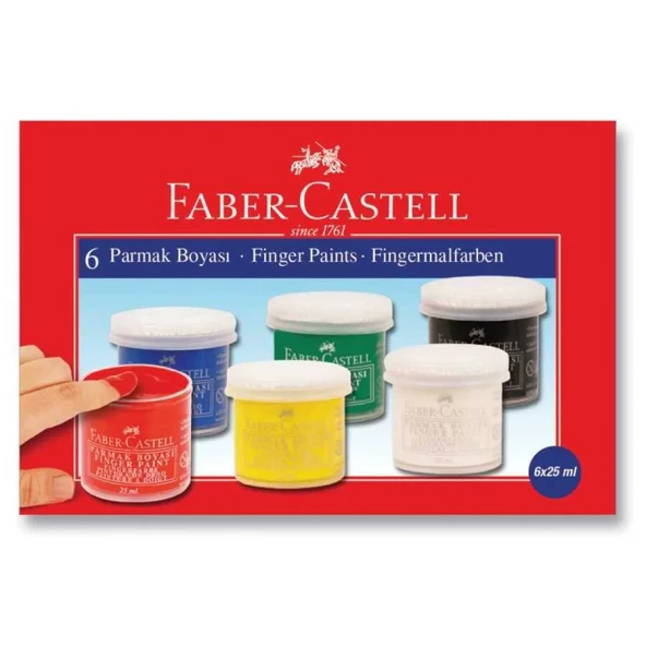 Faber Castell Parmak Boyası 25 ml x 6'lı ürün görseli 1