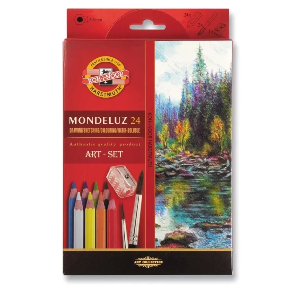 Koh-i Noor  Mondeluz Aquarell Sulu Boya Kalem Seti 24lü 3711 ürün görseli 1