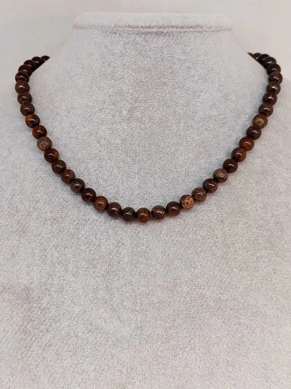 Bronzit Taşı Kolye 6mm ürün görseli 1