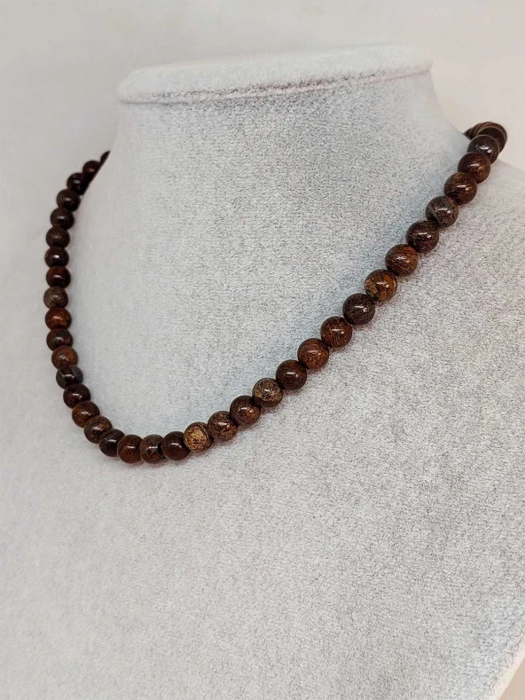 Bronzit Taşı Kolye 6mm - Resim 2