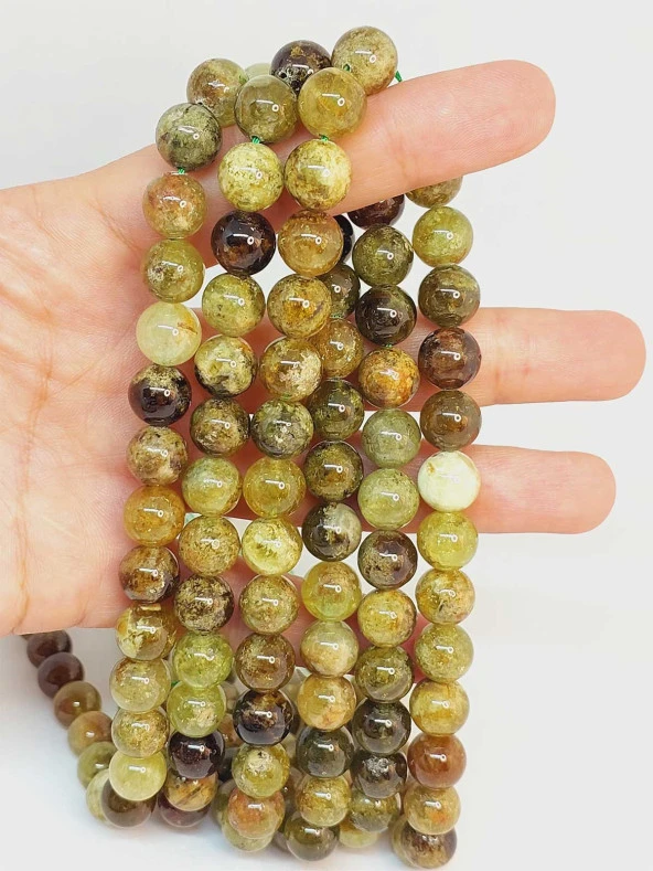 Yeşil Alacalı Lal (Granat) (Garnet) Taşı Dizi 10mm (49238) ürün görseli 1