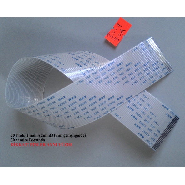 Awm 20624 80C 60V Vw-1 Flex Şerit Kablo 30 Pin. Eni 3Cm.  30-1-30A ürün görseli 1