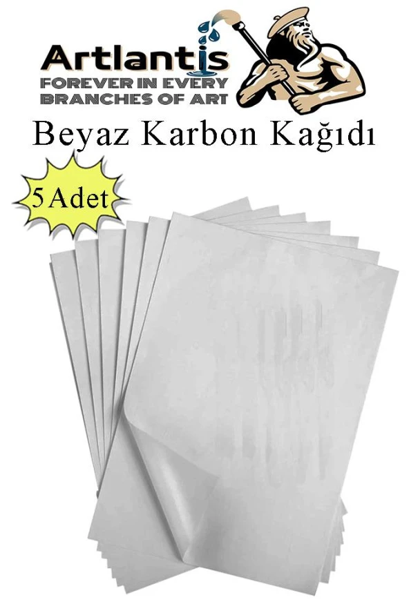 Beyaz Karbon Kağıdı A4 5 Adet 21x29,7 cm Kopya Kağıdı Transfer Kağıdı Renkli Karbon Kağıdı ürün görseli 1