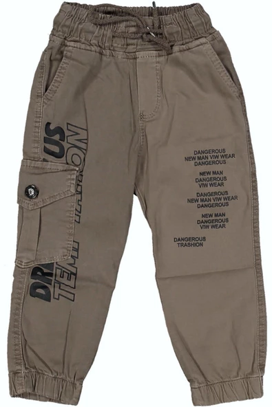 Erkek Çocuk Paça Ve Beli Lastikli Baskılı Pantolon BGL-ST03620 ürün görseli 1