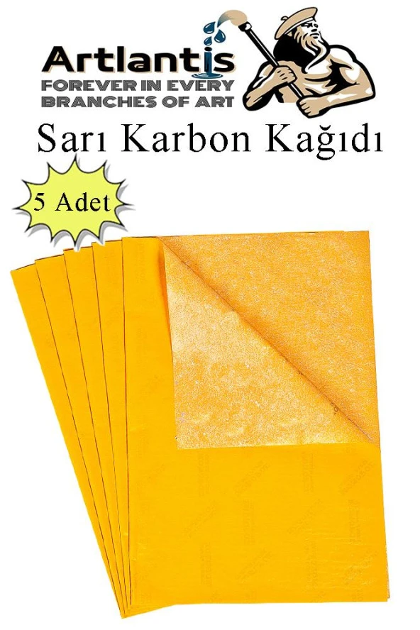 Sarı Karbon Kağıdı A4 5 Adet 21x29,7 cm Kopya Kağıdı Transfer Kağıdı Renkli Karbon Kağıdı ürün görseli 1