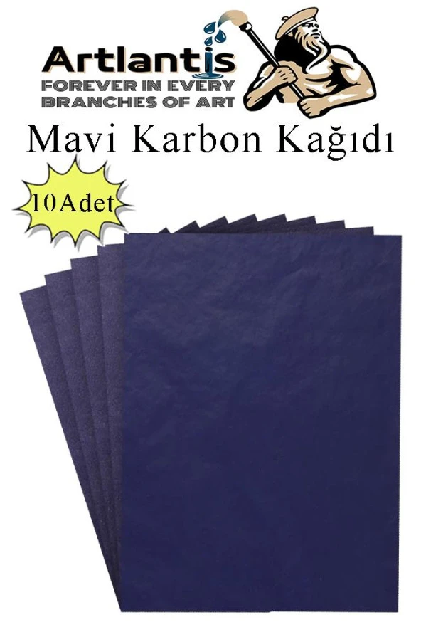 Mavi Karbon Kağıdı A4 10 Adet 21x29,7 cm Kopya Kağıdı Transfer Kağıdı Renkli Karbon Kağıdı ürün görseli 1
