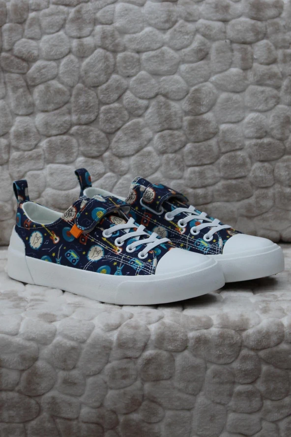 Vicco 346.F24Y.141-11 Lee Saks Mavi Keten Sneaker Erkek Çocuk Ayakkabı ürün görseli 1