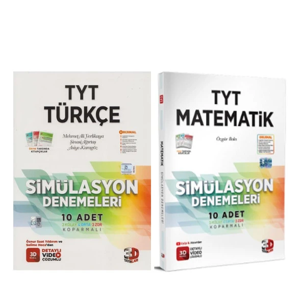 3D Yayınları TYT Matematik ve Türkçe Deneme Seti 2 Kitap ürün görseli 1
