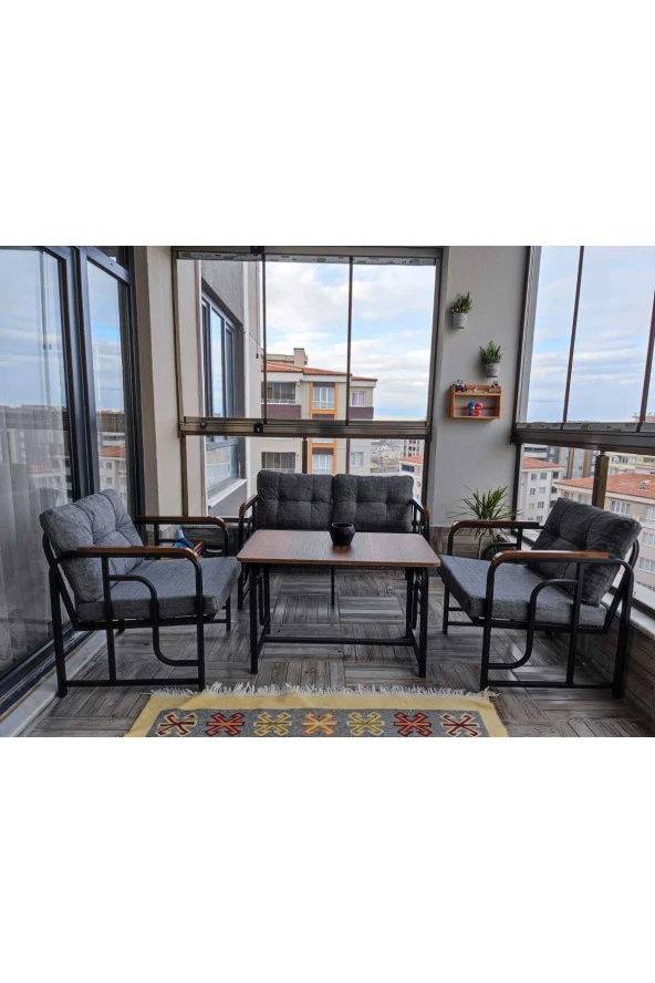 Serdemdizayn Serdem 2+1+1+sehpa bahçe balkon mobilyası ürün görseli 1